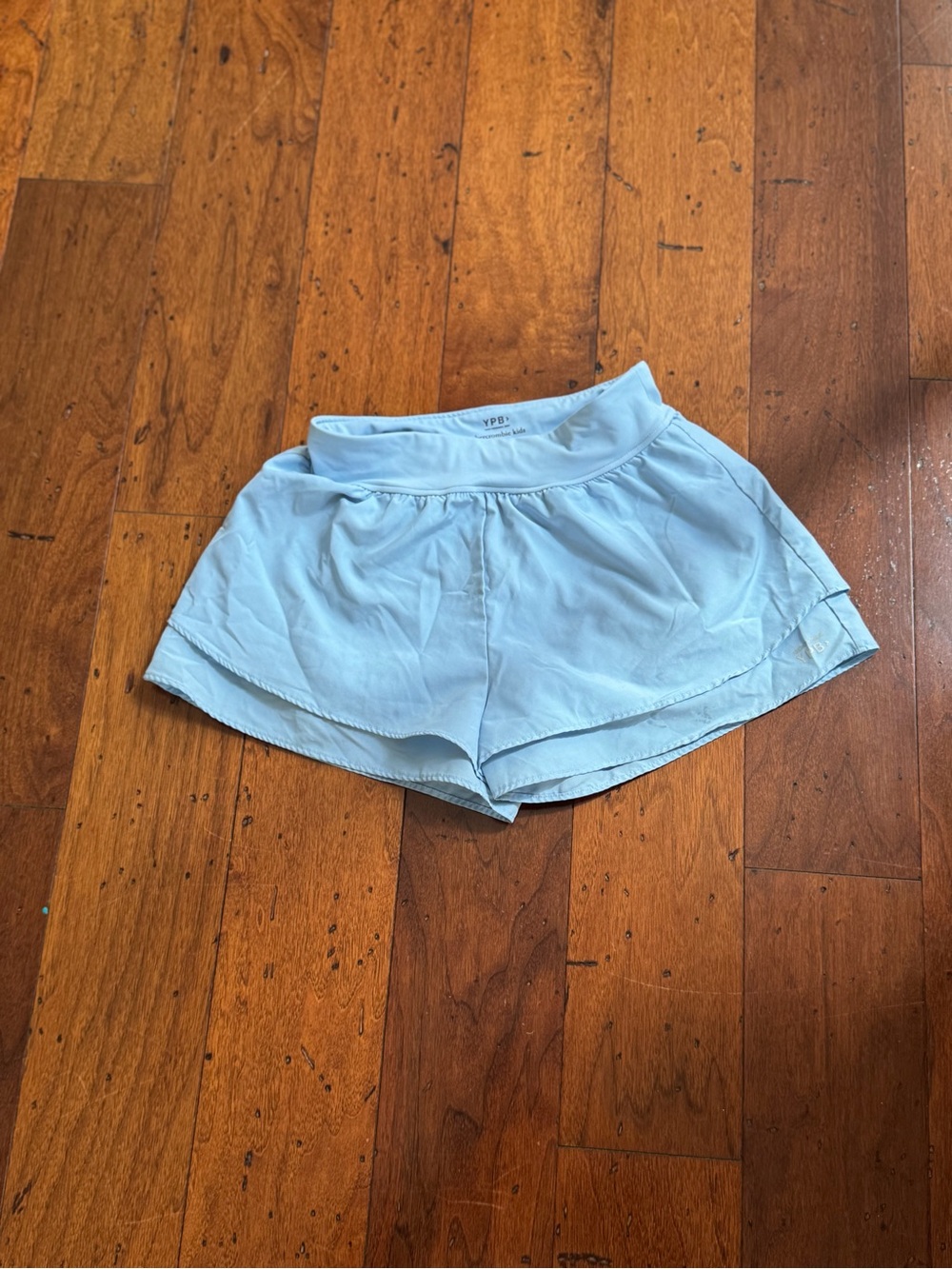 abercrombie kids Pale Blue Athletic Shorts with Overlap Hem